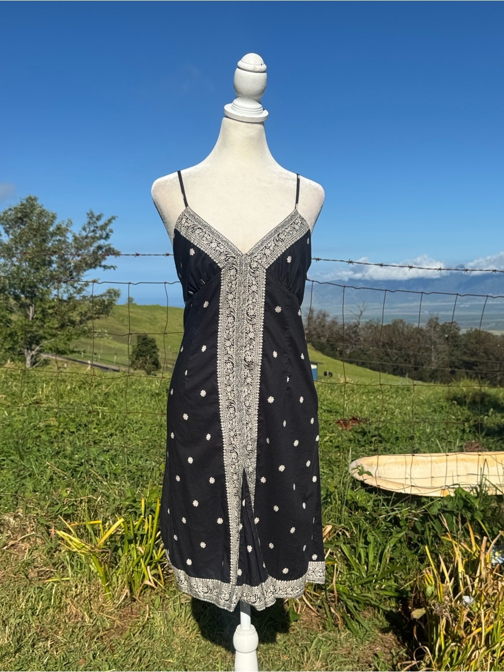 Gap Black Boho Indie Sundress Slip Dress Size 6